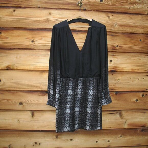 Parker Black Print Silk Lila Dress - Picture 1 of 8